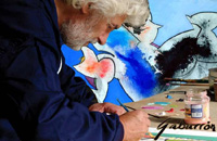 El escultor y pintor Crist�bal Gabarr�n