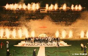 Celebracin de la Copa de Europa de 1998 en el Estadio Santiago Bernabu 