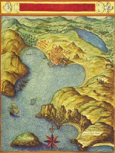 Dibujo del puerto de Cartagena (1634)