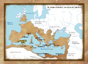 Carthago Nova en el contexto del Imperio Romano y del Mar Mediterrneo en el ao 120 d.C.
