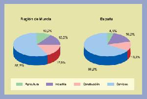 Imagen 1. La Economa Regional por Sectores. Informe: Regin de Murcia en cifras 2008. Datos 2007