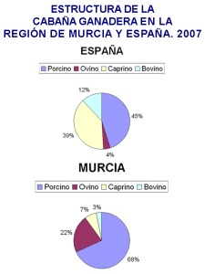 Estructura de la cabaa ganadera en la Regin de Murcia y Espaa (2007)