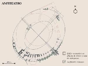 Plano de los restos del Anfiteatro romano