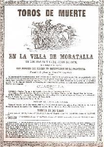 Cartel de toros en Moratalla 