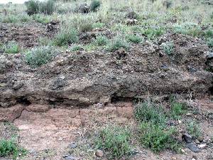 Acumulacin de piroclastos sobre sedimentos pliocuaternarios y cenizas volcnicas