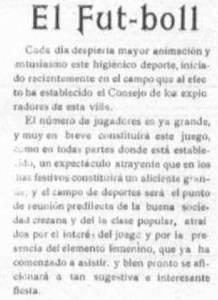 Informacin del peridico La Vanguardia de Cieza del da 30 de noviembre de 1919