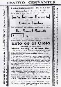 Cartel anunciador 23-XI-1930