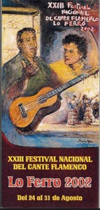 Cartel del Festival Nacional de Cante Flamenco de Lo Ferro. Ao 2002
