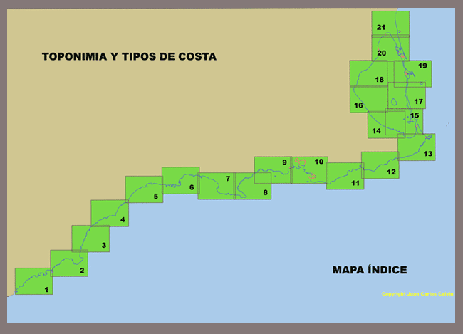 Mapa del Litoral de la Regin de Murcia por sectores
