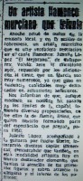 Artculo sobre Juan Lpez lvarez aparecido en Diario La Verdad de 1949