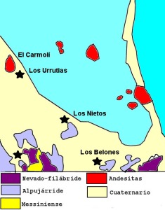 Figura 3. Esquema geolgico sinttico del entorno del Carmol [LIG Carmol]