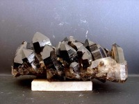 Ejemplar de cristales de cuarzo ahumado. Museo de minerales del Dpto. de Geologa de la Universidad de Murcia 
