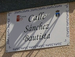 Placa de la calle dedicada a Francisco Snchez Bautista en Fortuna