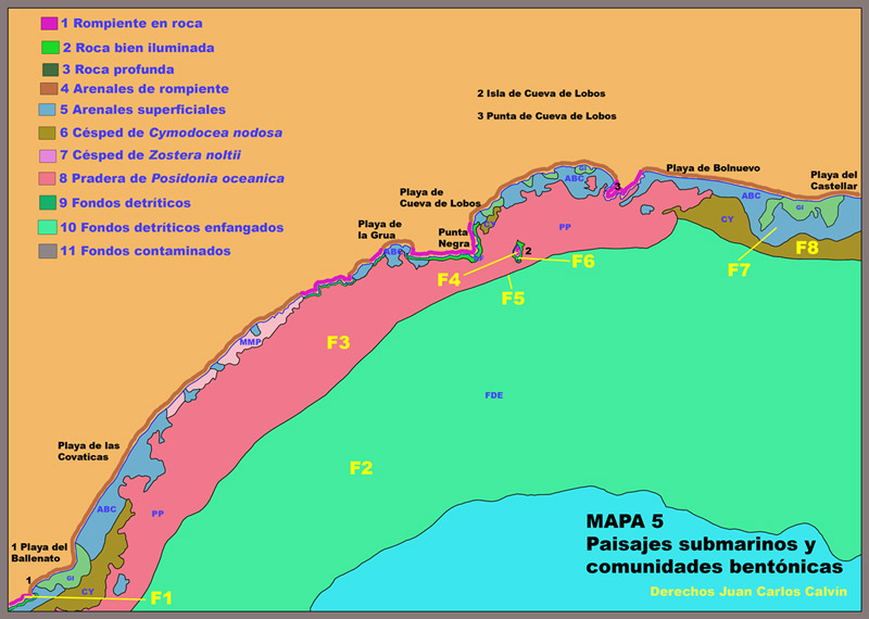 Mapa 5. Paisajes submarinos y comunidades bentnicas