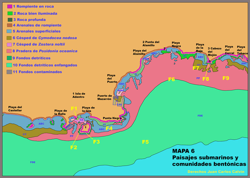 Mapa 6. Paisajes submarinos y comunidades bentnicas