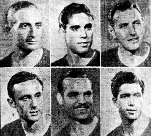 Los jugadores del Bara Escol, Martn, Balmany, Raich, Rosalench y Bravo (izqda-dcha, arriba-abajo)