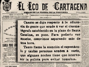 Eco de Cartagena. Llegada del cinematografo (04/04/1898)