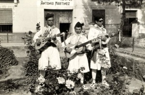 Msicos de Guadalupe el da del Bando de la Huerta de Murcia en 1962 