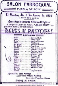 Cartel de 'Reyes y Pastores' de 1959 en Puebla de Soto 