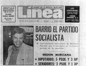 Portada de La Verdad sobre la victoria del Partido Socialista (PSOE) en las elecciones generales de 1982