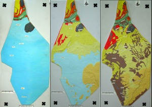 Maquetas que muestran la evolucin paleogeogrfica de Molina de Segura 