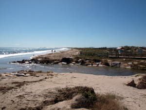 Inicio del Parque Regional Salinas y Arenales de San Pedro del Pinatar, en la Playa de La Torre Derribada y rambla 