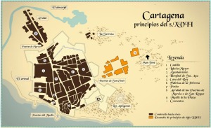 Plano de Cartagena a principios del siglo XVII