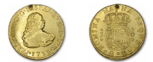 Sala 7 - 4 escudos. Fernando VI (1755). Ceca de Guatemala