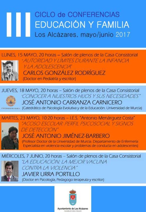 III Ciclo Conferencias ''Educación y Familia'' Los Alcázares mayo-junio