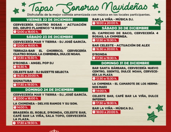 TAPAS SONORAS NAVIDEÑAS en Molina de Segura