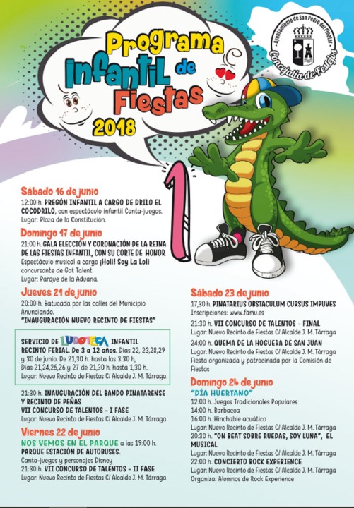 Programa de fiestas de San Pedro del Pinatar para niños