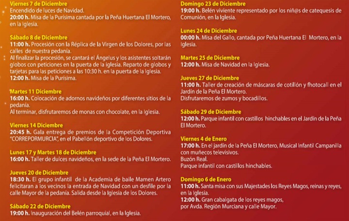 Programa navideño de Los Dolores de Murcia 2018
