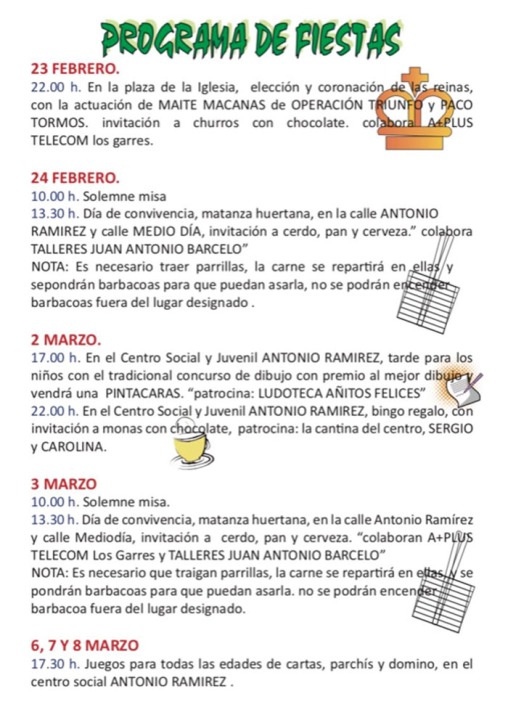 Fiestas Patronales del Barrio de SanJosé de Los Garres