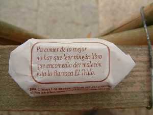 Caramelo con leyenda - Barraca de la Pea Huertana El Trillo - Bando de la Huerta - Fiestas de Primavera 2004