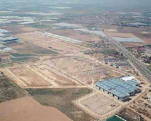 Vista area del polgono industrial de los Dolores de Pacheco