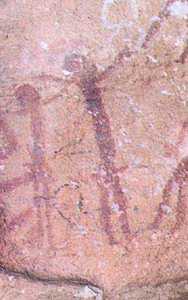 Pinturas rupestres en la Cueva de la Serreta situada en el Can de Almadenes [Ro Segura]