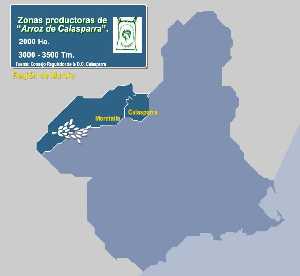 Arroz - Mapa de zonas productoras de Arroz