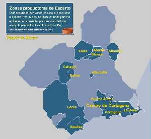 Mapa de zonas productoras de Esparto