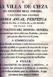 Edicto municipal de la celebracin de la Feria de 1801 [Cieza_Fiestas Patronales San Bartolom]