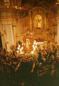 La Iglesia de Ricote repleta durante las fiestas [Ricote_Fiestas San Sebastin] 