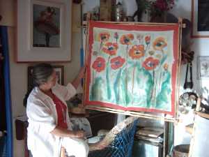 ROSA TORRES en su taller en la huerta de Murcia