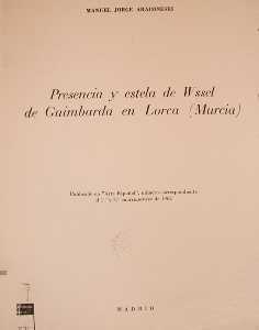 Libro de M.J. Aragoneses sobre la obra de Wssel en Lorca [Cartagena_Wssel de Guimbarda]