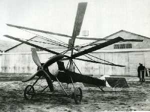 Primera prueba (no vol) del Autogiro del ingeniero Juan de la Cierva; C-1 (1921-22) 