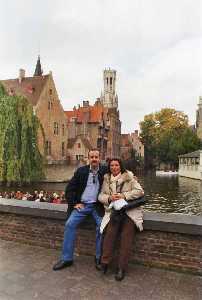 Con su esposa en Brujas, 2005