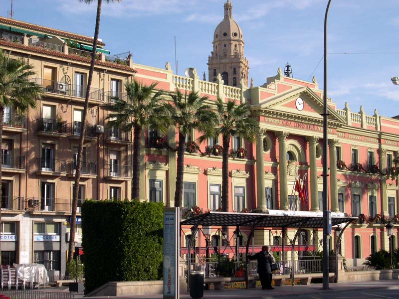 Vista Lateral Izquierda del Ayuntamiento de Murcia[Ayuntamiento o Casa Consistorial de Murcia]. 