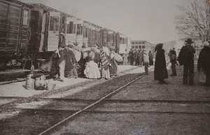 Estaci�n de tren de Almendricos (Lorca) en 1891 
