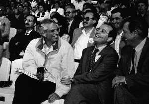 Jos Borrell y Jos A. Alonso en un mitin electoral