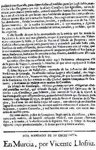 Gazeta de Murcia 10 de agosto de 1706. Pgina 4