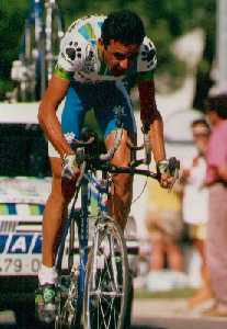 Ignacio Garca Camacho durante la disputa de una CRI en la Vuelta a Catalua 1994