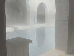 Recreacin 3D del interior del Santuario de Fortuna